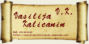 Vasilija Kaličanin vizit kartica